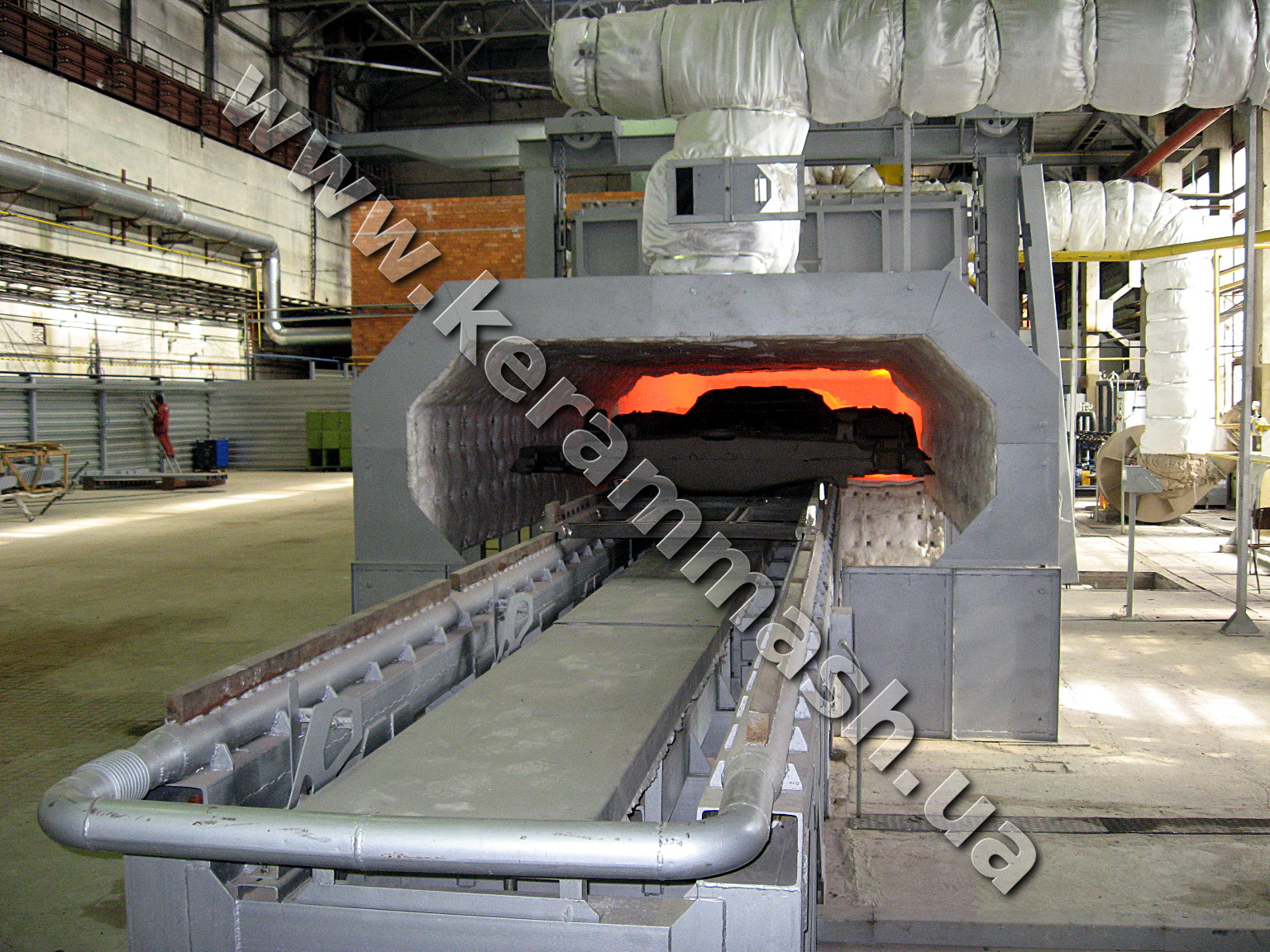Промышленная специализированная толкательная газовая печь для термообработки вагонного литья
